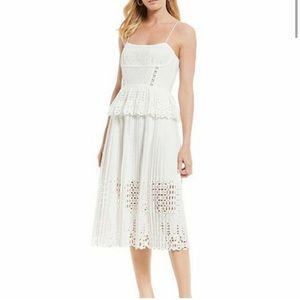 NWT Gianni Bini Lana White Eyelet Peplum Dress